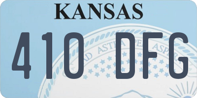 KS license plate 410DFG