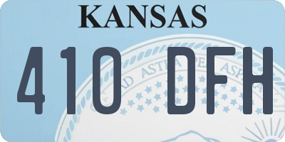 KS license plate 410DFH
