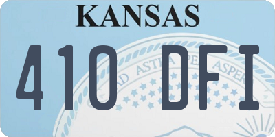 KS license plate 410DFI