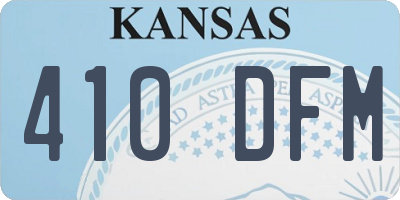 KS license plate 410DFM