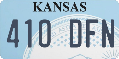 KS license plate 410DFN