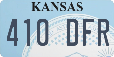 KS license plate 410DFR