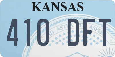 KS license plate 410DFT