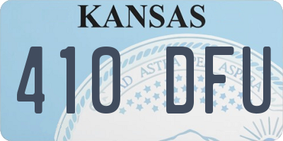 KS license plate 410DFU