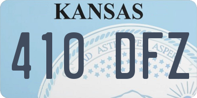 KS license plate 410DFZ