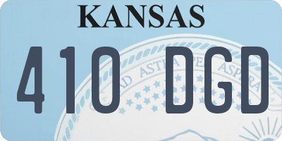 KS license plate 410DGD