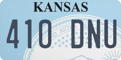 KS license plate 410DNU
