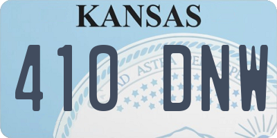 KS license plate 410DNW