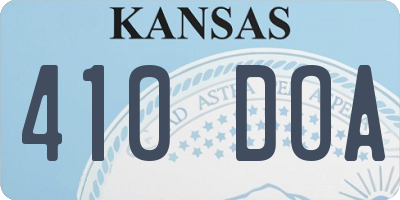 KS license plate 410DOA