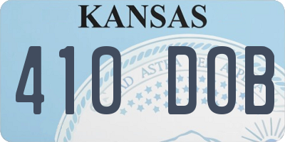 KS license plate 410DOB
