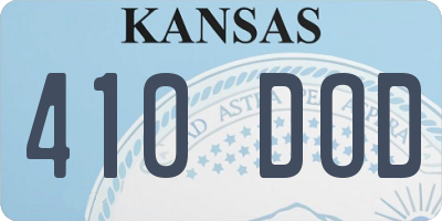 KS license plate 410DOD