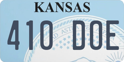 KS license plate 410DOE