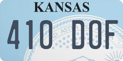 KS license plate 410DOF