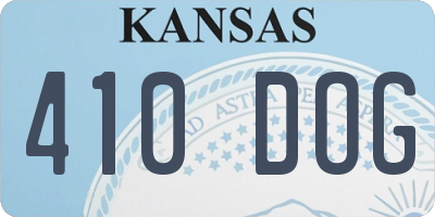 KS license plate 410DOG