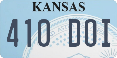 KS license plate 410DOI