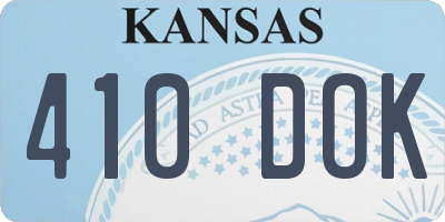 KS license plate 410DOK