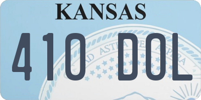 KS license plate 410DOL