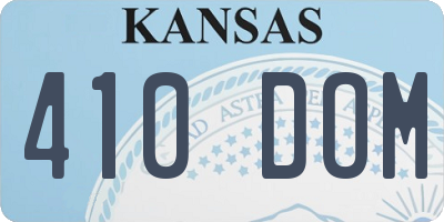 KS license plate 410DOM
