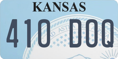 KS license plate 410DOQ