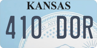 KS license plate 410DOR
