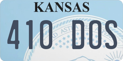 KS license plate 410DOS