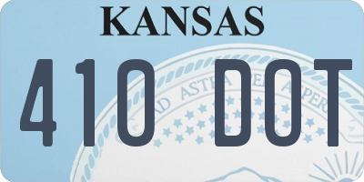 KS license plate 410DOT