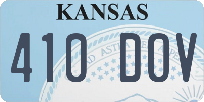 KS license plate 410DOV