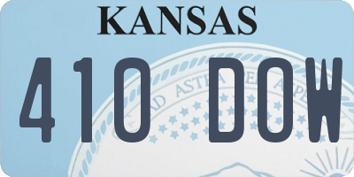 KS license plate 410DOW