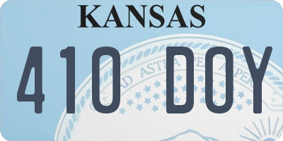 KS license plate 410DOY