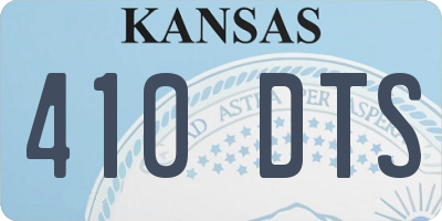 KS license plate 410DTS