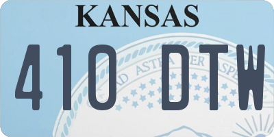KS license plate 410DTW
