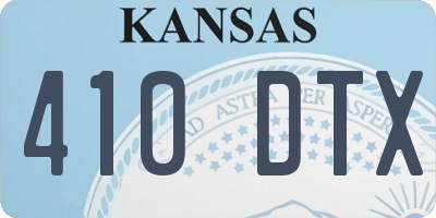 KS license plate 410DTX