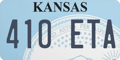 KS license plate 410ETA