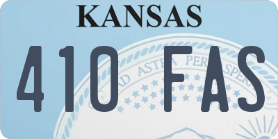 KS license plate 410FAS