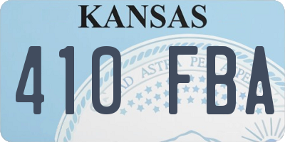 KS license plate 410FBA