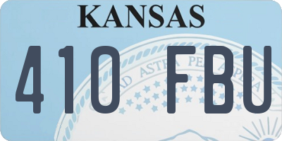 KS license plate 410FBU