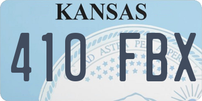 KS license plate 410FBX