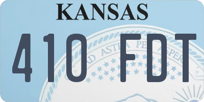 KS license plate 410FDT