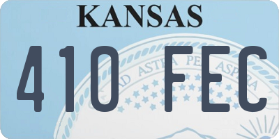 KS license plate 410FEC