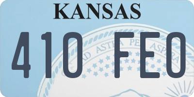 KS license plate 410FEO