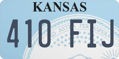 KS license plate 410FIJ