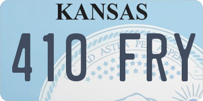 KS license plate 410FRY