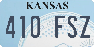 KS license plate 410FSZ