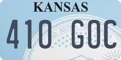 KS license plate 410GOC