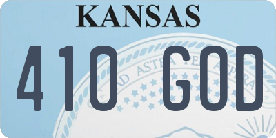 KS license plate 410GOD