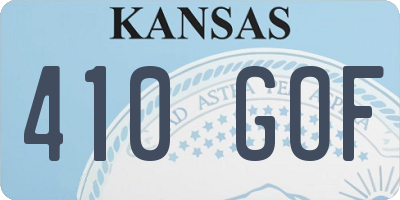 KS license plate 410GOF