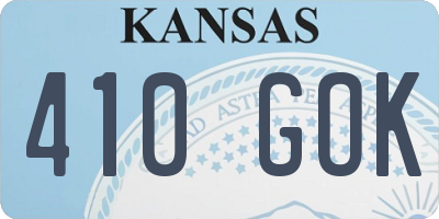KS license plate 410GOK