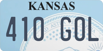 KS license plate 410GOL