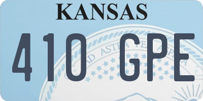 KS license plate 410GPE