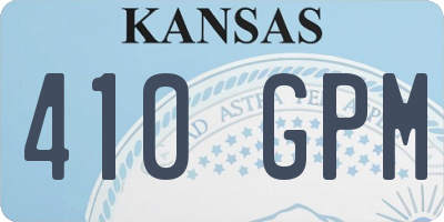 KS license plate 410GPM